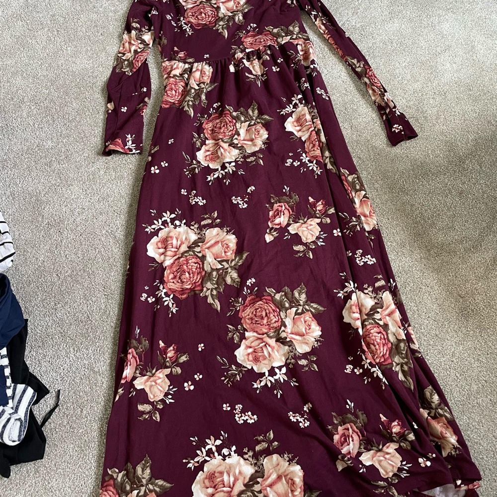Floral Long Sleeve Maxi Dress
